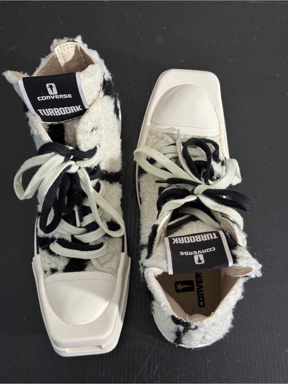 Rick Owens x Converse DRKSHDW TURBODRK Chuck 70 High Zebra Men 4.5 Wmn 6.5 exlnt